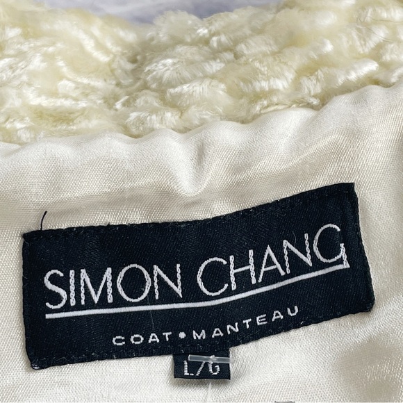 SIMON CHANG Faux Persian Lamb Cape, Cream Wedding Capelet, Lined - Picture 6 of 11